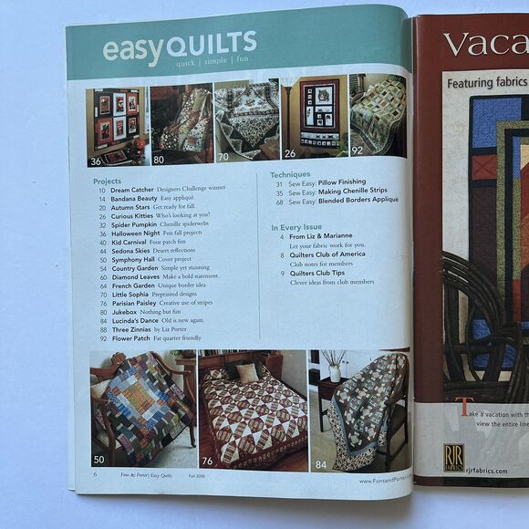 Fons and Porters Easy Quilts Magazines Set of 3 Spring Fall and Winter 2008 - Picture 8 of 11